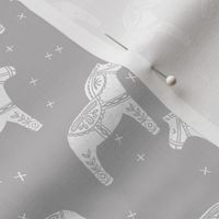 dala horse block print // grey dala horse fabric scandinavian fabric andrea lauren fabric nordic design