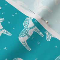 dala horse // turquoise dala horse scandi design andrea lauren fabric