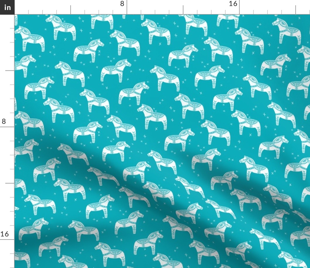 dala horse // turquoise dala horse scandi design andrea lauren fabric