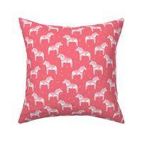 dala horse // pink dala folk block print linocut andrea lauren design andrea lauren fabric