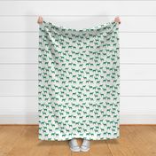 deer // green deer fabric animal woodland nursery fabric green 