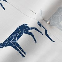 deer // navy blue fabric deer design animals fabric navy blue deer fabric