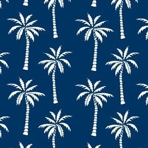 palm tree // palms print fabric navy blue palm tree andrea lauren design andrea lauren fabric
