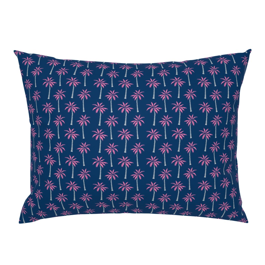 palm tree // pink and navy palms fabric tropical palms print andrea lauren design palm tropicals