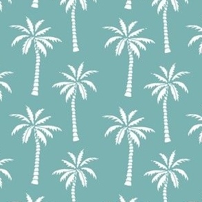 palm trees // dusty blue summer fabric palm tree tropicals design andrea lauren fabric