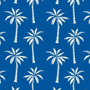 palm tree // palms fabric palm tree blue summer tropical palm fabric