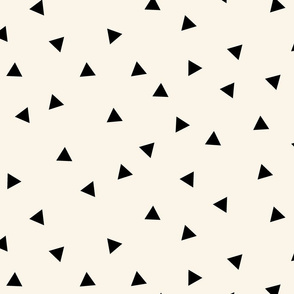 Black triangles (large) on ivory || scattered