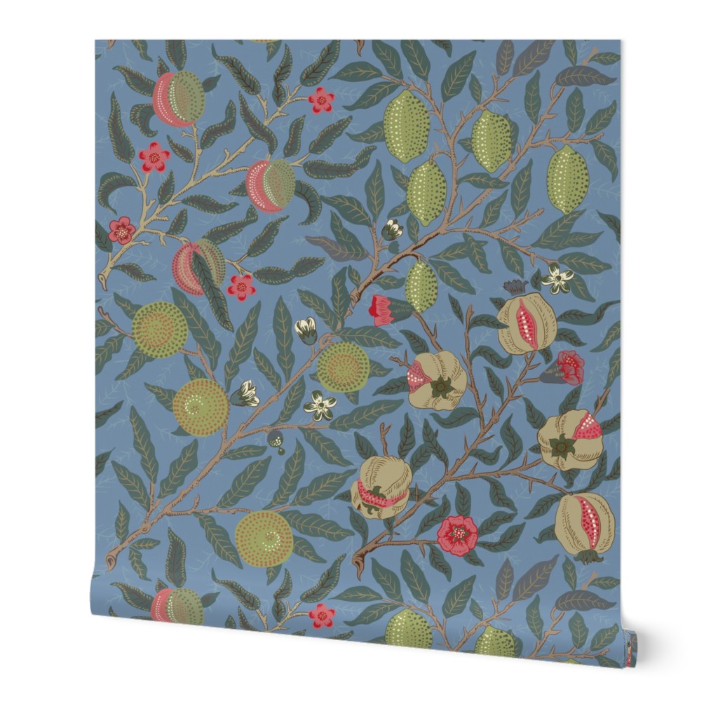 William Morris Pomegranate Fruit Large Wallpaper | Spoonflower