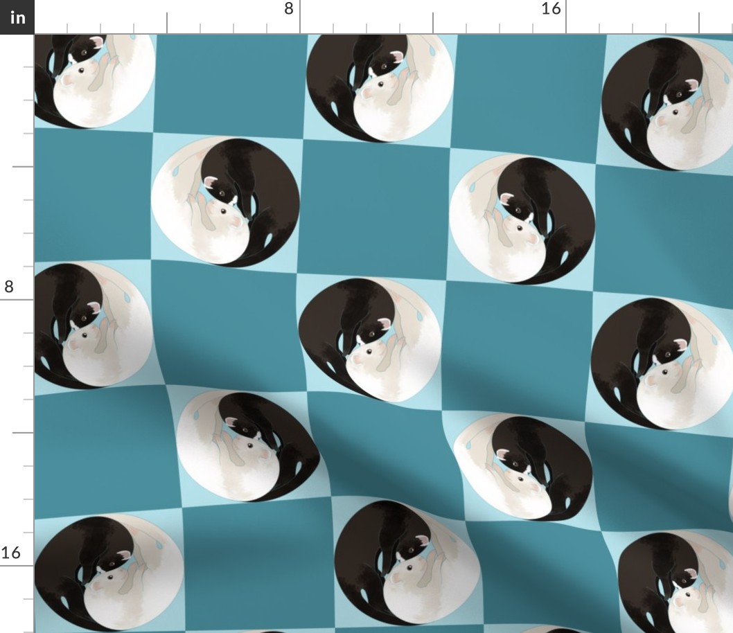 Yin Yang Ferret Checkerboard