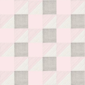 Pink and Grey Squares HandDrawn