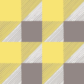 Pale Yellow and Gray BuffaloCheck HandDrawn