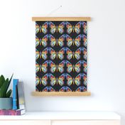butterfly butterflies insects colorful stained glass rainbow yellow blue red green black white