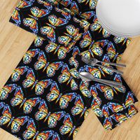 butterfly butterflies insects colorful stained glass rainbow yellow blue red green black white