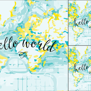 1 blanket + 2 loveys: yellow hello world