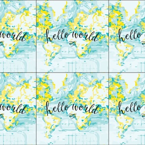 6 loveys: yellow hello world
