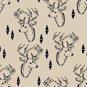 geometric deer head // khaki geo deer head fabric khaki fabric baby nursery nursery baby design andrea lauren fabric