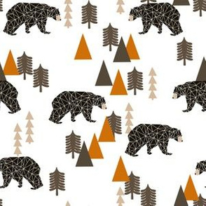 camping bear // white and orange baby boy nursery andrea lauren geometric bear nursery baby trees