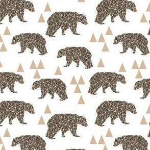 geo bear // khaki and brown bear fabric nursery design andrea lauren baby fabric bear fabric