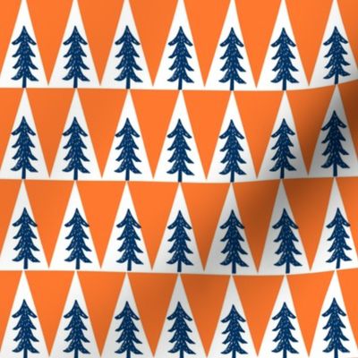 trees // orange and navy blue tree fabric nursery baby design baby fabric andrea lauren fabric