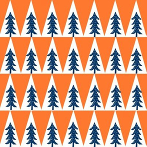 trees // orange and navy blue tree fabric nursery baby design baby fabric andrea lauren fabric
