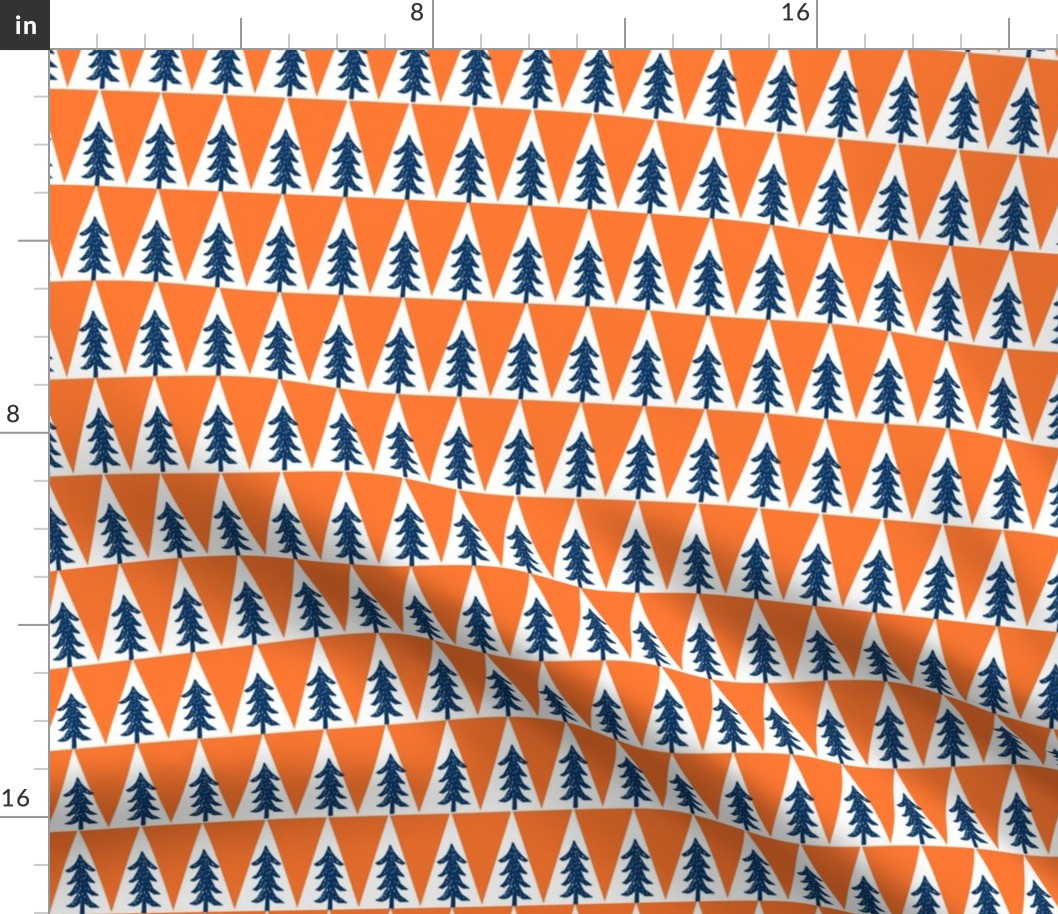 trees // orange and navy blue tree fabric nursery baby design baby fabric andrea lauren fabric