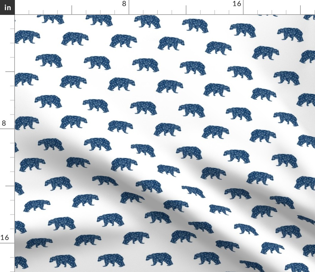 geo bear // navy blue bear fabric nursery bear design baby boy fabric andrea lauren design