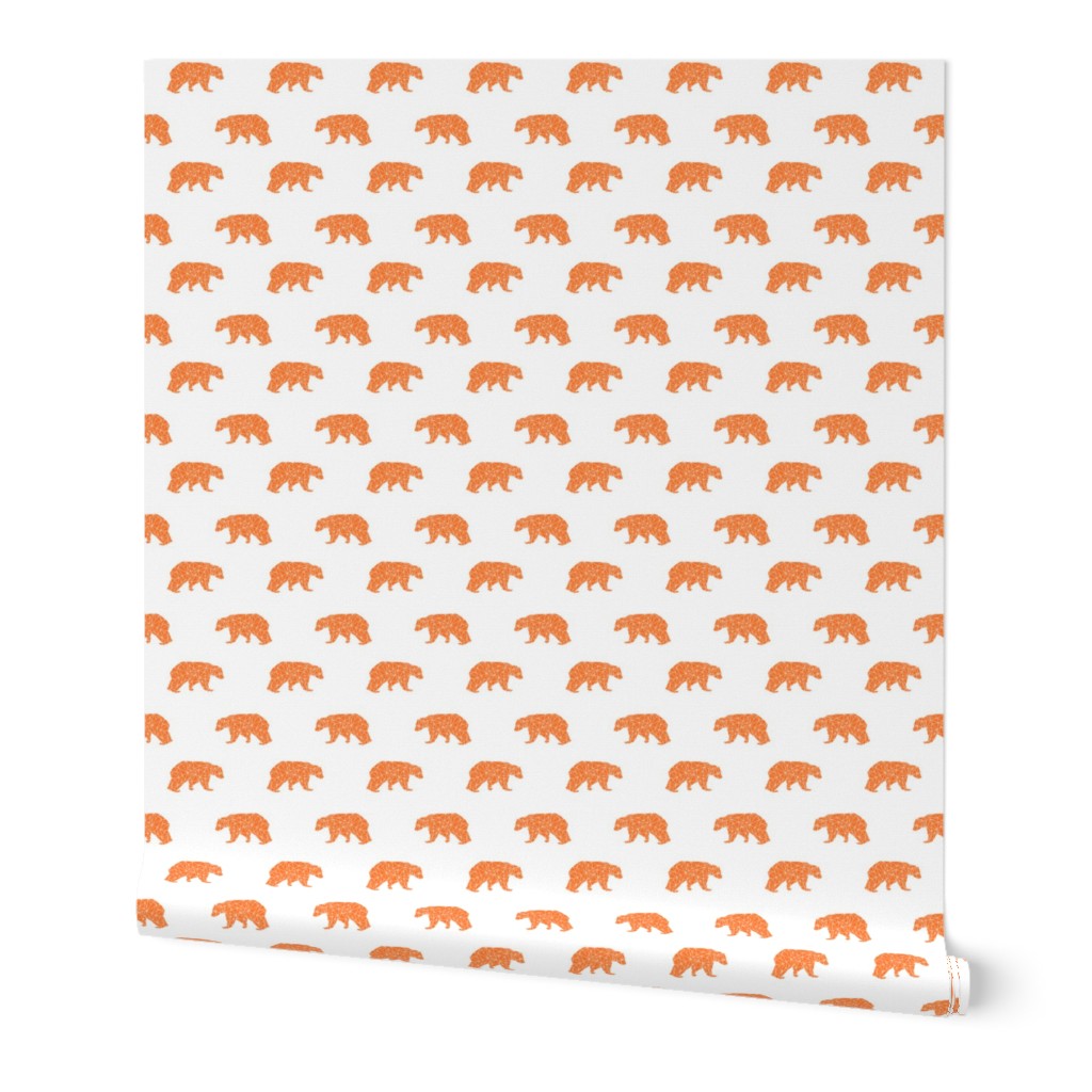 geo bear // orange bear fabric andrea lauren design geometric bear design andrea lauren nursery fabric