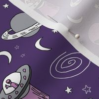 ufo // ufos spaceships space aliens fabric outer space design purple fabric andrea lauren design