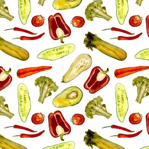 Watercolor vegetarian pattern