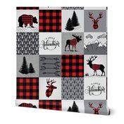 Buffalo plaid patchwork faux quilt - 24 inch repeat 