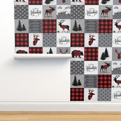 Buffalo plaid patchwork faux quilt - 24 inch repeat 