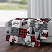 Buffalo plaid patchwork faux quilt - 24 inch repeat 
