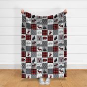 Buffalo plaid patchwork faux quilt - 24 inch repeat 