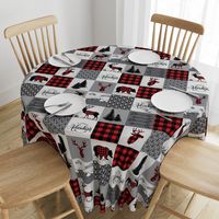 Buffalo plaid patchwork faux quilt - 24 inch repeat 