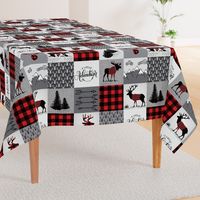 Buffalo plaid patchwork faux quilt - 24 inch repeat 