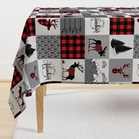 Buffalo plaid patchwork faux quilt - 24 inch repeat 