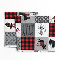 Buffalo plaid patchwork faux quilt - 24 inch repeat 