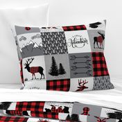 Buffalo plaid patchwork faux quilt - 24 inch repeat 