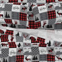 Buffalo plaid patchwork faux quilt - 24 inch repeat 