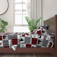 Buffalo plaid patchwork faux quilt - 24 inch repeat 