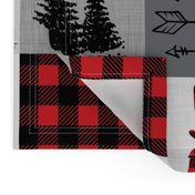 Buffalo plaid patchwork faux quilt - 24 inch repeat 