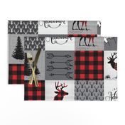 Buffalo plaid patchwork faux quilt - 24 inch repeat 