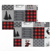 Buffalo plaid patchwork faux quilt - 24 inch repeat 