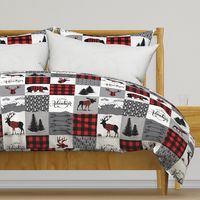 Buffalo plaid patchwork faux quilt - 24 inch repeat 