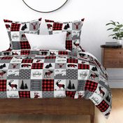 Buffalo plaid patchwork faux quilt - 24 inch repeat 