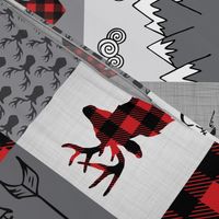 Buffalo plaid patchwork faux quilt - 24 inch repeat 