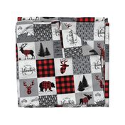 Buffalo plaid patchwork faux quilt - 24 inch repeat 