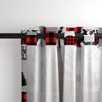 Buffalo plaid patchwork faux quilt - 24 inch repeat 