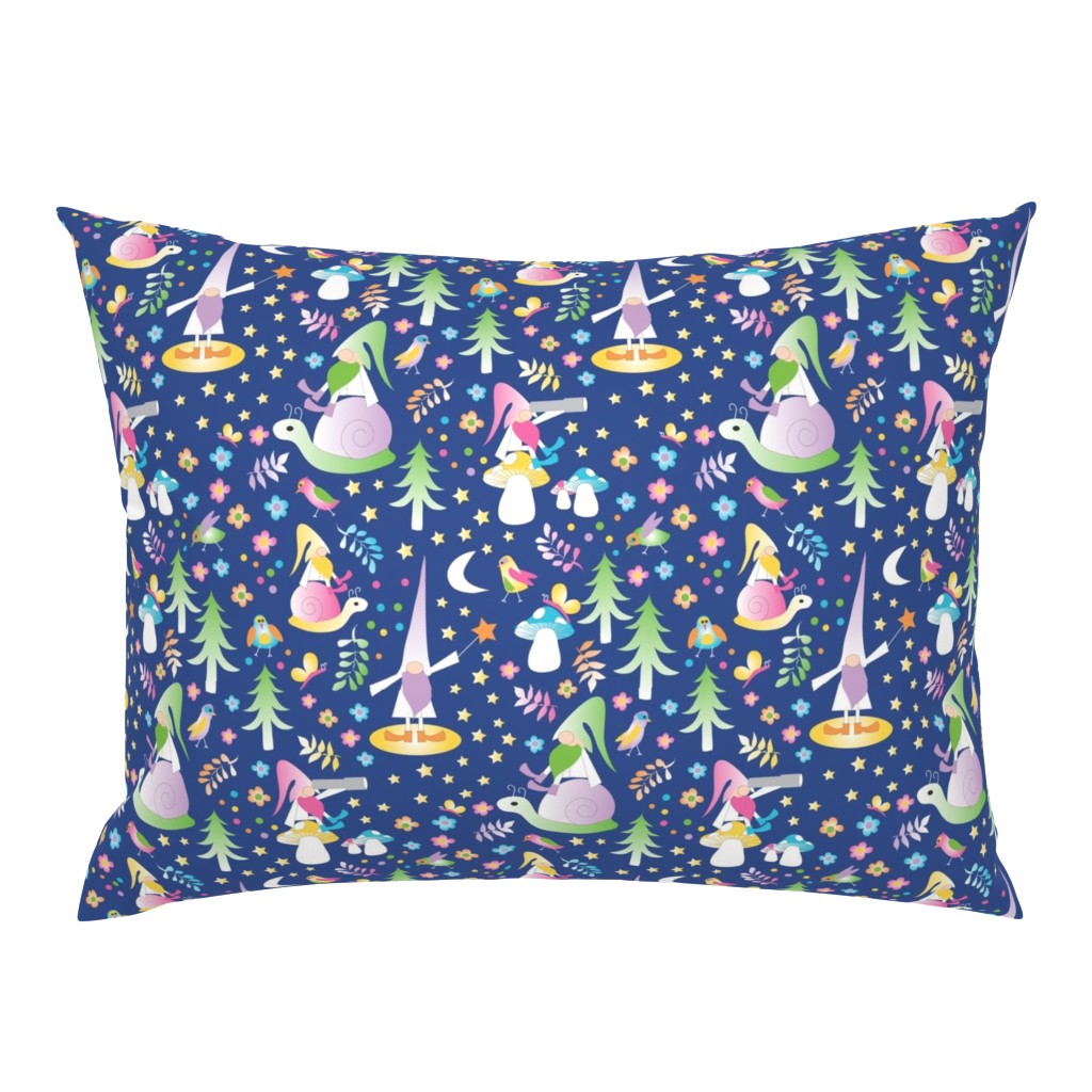 Fairytale Gnomes In the Forest blue