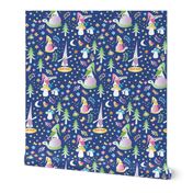Fairytale Gnomes In the Forest blue